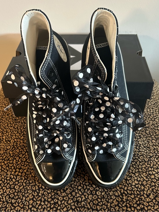 Converse Shoes - NEW Converse Chuck 70 Black High-Top with Bonus Polka Dot Ribbon Laces